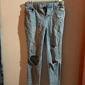 distressed girlfriend jeans